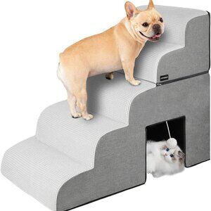 5-Step Detachable Dog Ramp for High Bed and Couch, 28" H